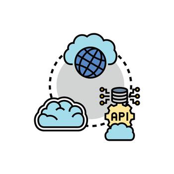 cúmulo nube informática global red datos api vector