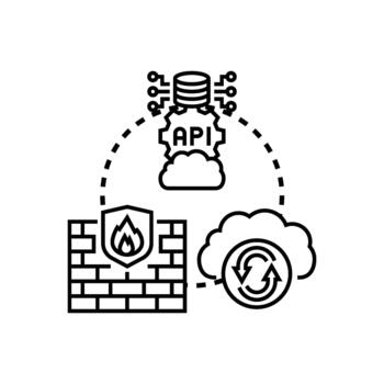 Cloud driven network control system concept vector