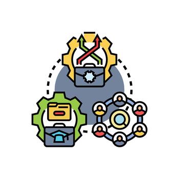 Devops process automation workflow concept vector