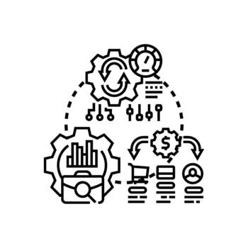 Process performance analysis business optimization concept vector