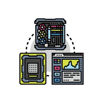 computadora hardware especificaciones datos Procesando análisis vector