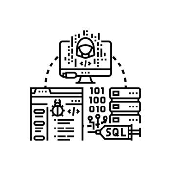 malicioso código adjunto archivo hackear computadora datos seguridad vector