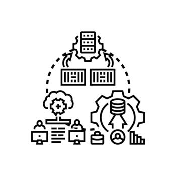 Centralized data integration orchestration connecting databases vector