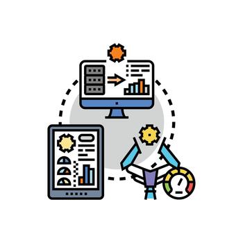 central mejoramiento controlar tablero gerente datos procesos vector