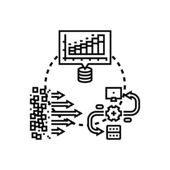 grande imagen concepto visualizante datos análisis proceso vector