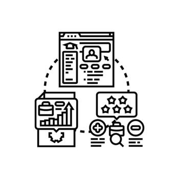 Custom study performance dashboard data analysis concept vector