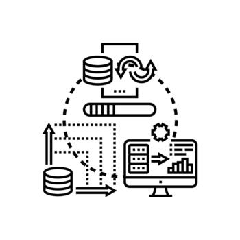 Data visualization interface concept representing digital information analysis vector
