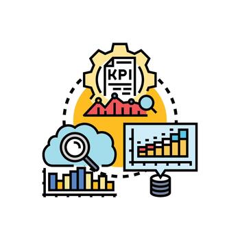 nube datos analítica tablero optimizando negocio actuación vector