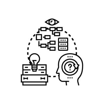 problema resolviendo lógica concepto desarrollando estrategia y idea vector