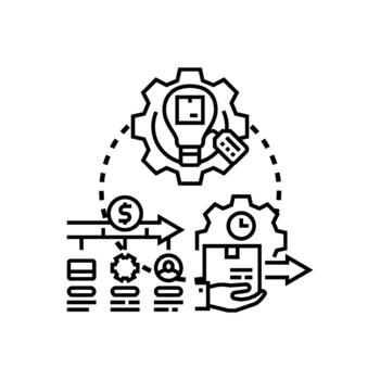Code workflow development process and project management vector