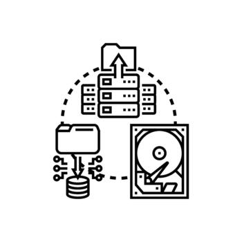 Relational database server processing data storage concept vector