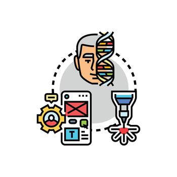 usuario específico personalización y datos Procesando concepto vector
