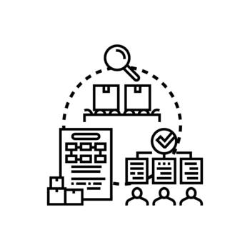 apilar almacén logística fluir proceso concepto vector