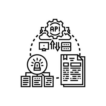 Api documentation concept offering internet software development services vector