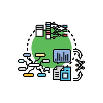 visual concepto desarrollo proceso delineando datos organización vector