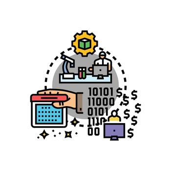 Application developers building software project and coding vector