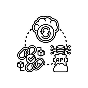 solicitud capa protocolo conectando nube servicios y datos vector