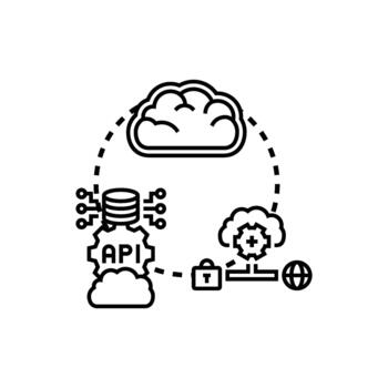 Full scale deployment concept with cloud computing vector