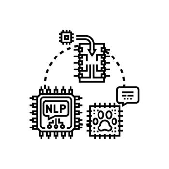 Computer memory chip processing data and artificial intelligence vector