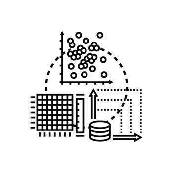 Data visualization concept graphing analyzing information vector