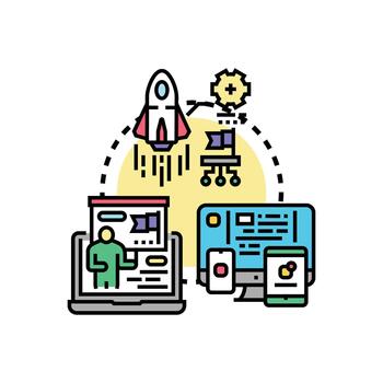 Software application launch strategy development process vector
