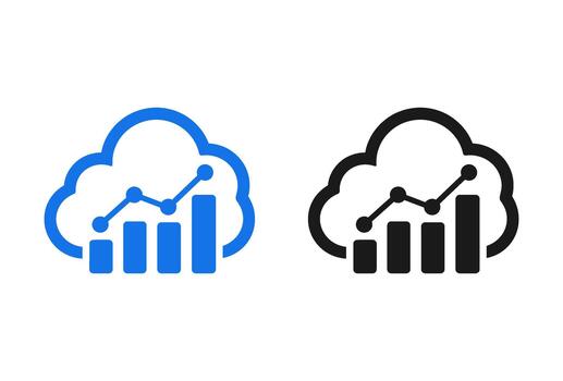 nube informática y datos analítica icono vector