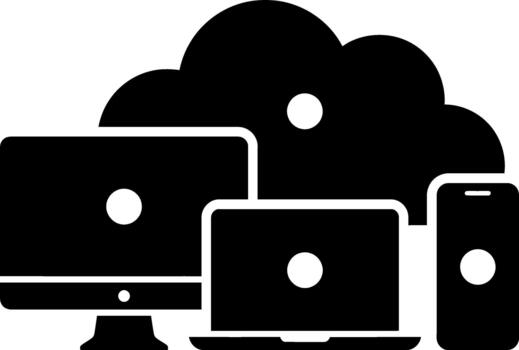 nube informática sincronización a través de dispositivos vector