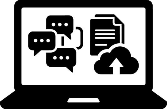 Cloud computing data upload and communication icon vector