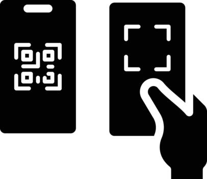 QR Code Peer Transfer Solid Black Icon vector