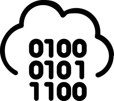 nube informática datos Procesando con binario código números icono. vector