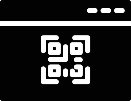 Web Browser QR Code Solid Black Icon vector