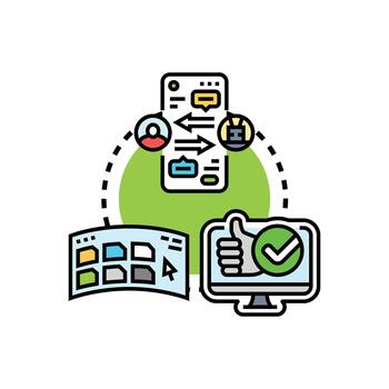 Developing interactive user facing interfaces and forms software applications vector
