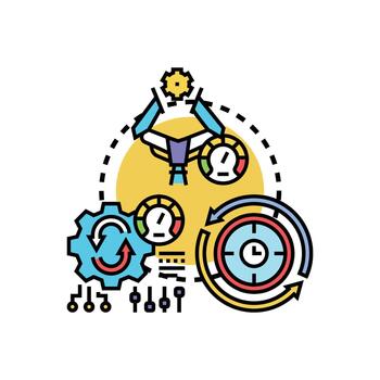 conceptos proceso eficiencia mejoramiento mejorando actuación con tecnología vector