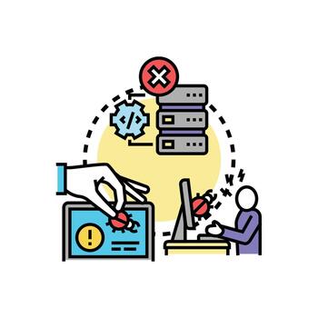 persona fijación edición loco en programación código desarrollo vector