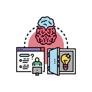 Creative solution thinking process finding problem solution vector
