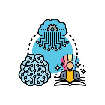 digital diseños cerebro memoria Procesando y conocimiento aprendizaje vector