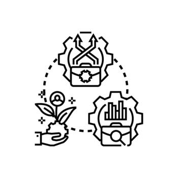 flujo de trabajo pasos proceso desarrollo formas estrategia concepto vector