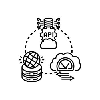 repartido nube informática arquitectura sistema red conectando global datos vector
