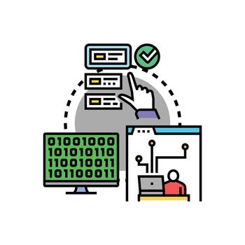 código validación y software pruebas concepto ilustración rango vector