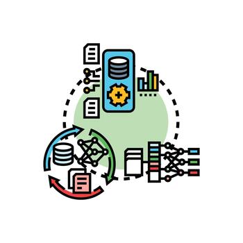 datos impulsado rango inteligencia Procesando y análisis concepto vector