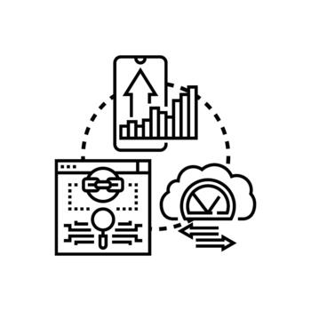 Internet usage pattern tracking multistyle and data analysis vector