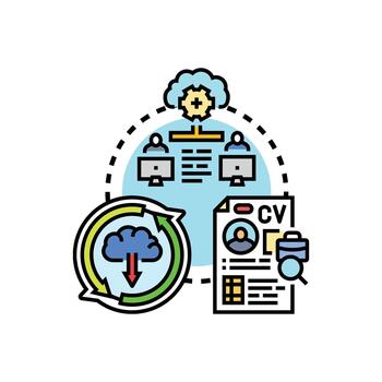 simplified Application deployment platform presenting software testing process vector
