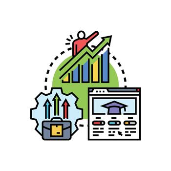 Ongoing competency building and skill development process forms vector