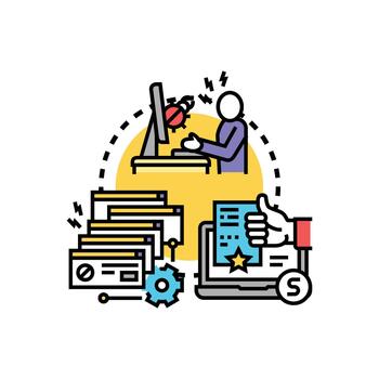 System error handling process concepts resolving digital issues vector