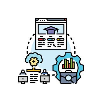 Collaborative progress design for business development vector
