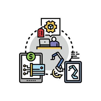 Digital product start ups developing and monetizing software solution vector