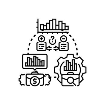 Operational workflow visualizing data and business processes vector