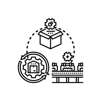 simplificado producción fluir proceso optimizando fabricación eficiencia paquete vector