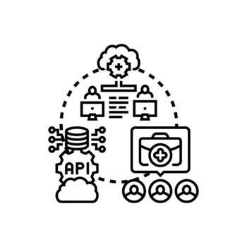 Collaborative open source ecosystem styles developing software together vector