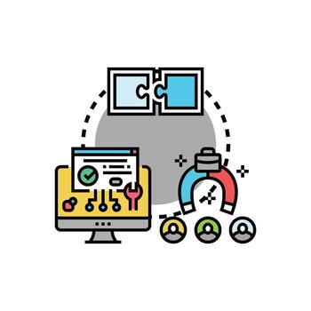 Javascript component directive programming concept creating web applications clean vector
